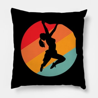 rock climbing woman Pillow