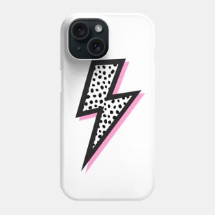 Dalmatian Spots, Black and Pink, Lightning Bolts Phone Case