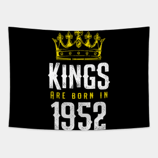 kings are born 1952 birthday quote crown king birthday party gift Tapestry