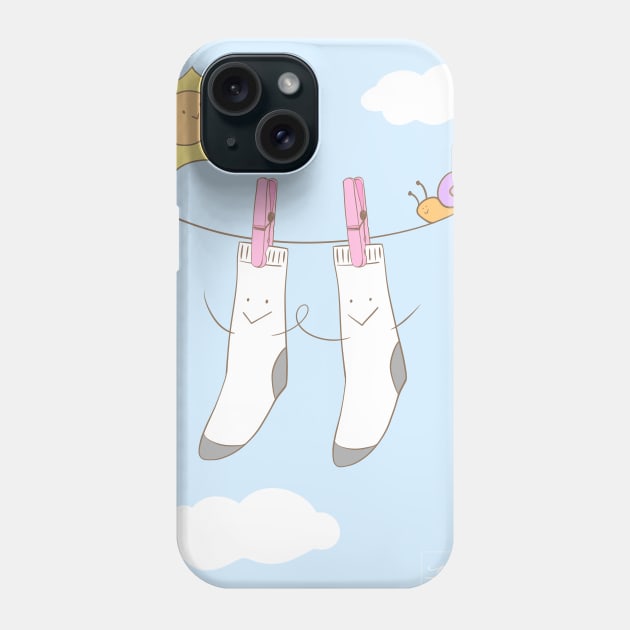 Happy Clean Socks on a Sunny Day Phone Case by TheAlbinoSnowman