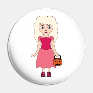 Pink Princess 1 Halloween Girl Sticker Pin