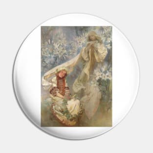 Madonna of the Lilies - Alfons Mucha 1905 Pin