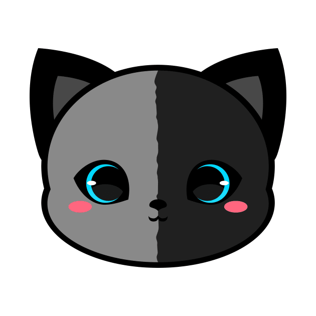 Cute Chimera Grey and Black Cat by alien3287