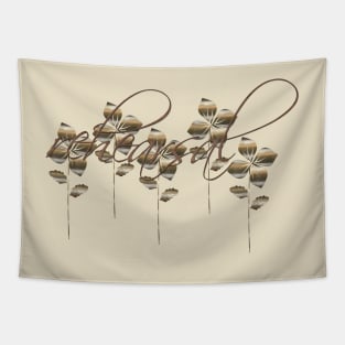 Pretty Gold Flowers Tapestry