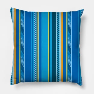 Blue Funky Stripes Pillow