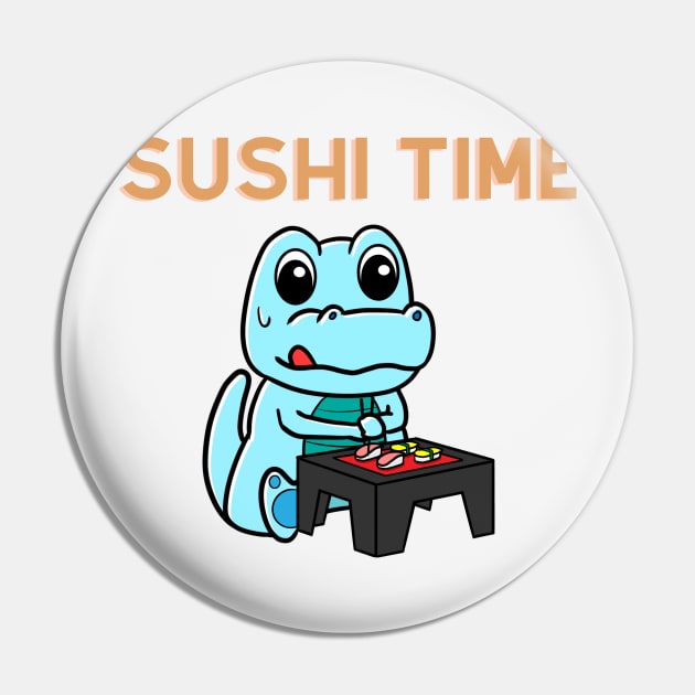 Sushi TIme Dinosaur Pin by Bubbly Tea