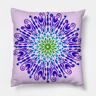 Cool Colors Mandala Pillow