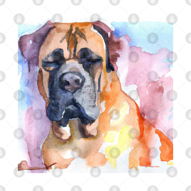 Boerboel Watercolor - Dog Lovers by Edd Paint Something