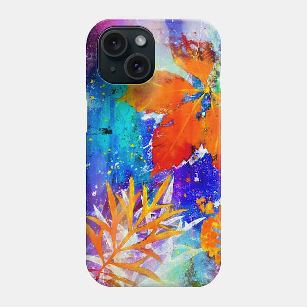 Botanical abstract autumn leaves Phone Case by redwitchart