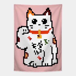 Maneki/Lucky Cat Pixel Art Tapestry