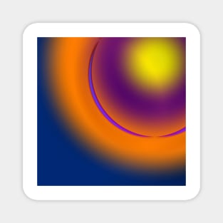 Blue orange abstract art design Magnet