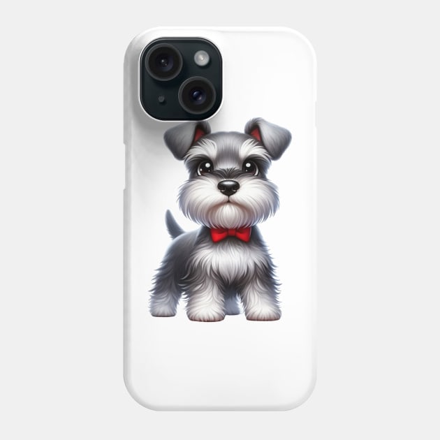 Cute Miniature schnauzer Phone Case by Dmytro