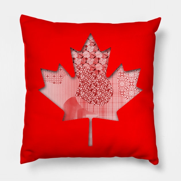 Patchwork Maple Leaf Pillow by Valkyrie's Designs