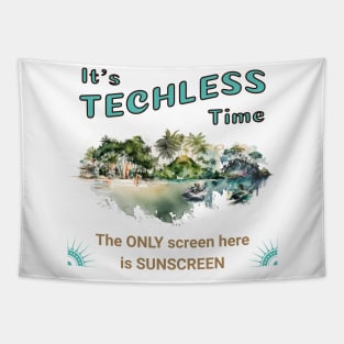 Techless Time Tropical Island Water Sports Beach Tapestry