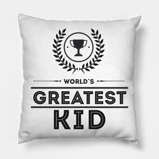 Worlds Greatest KID cute trophy family award for children Pillow