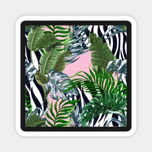 Zebra pink jungle Magnet