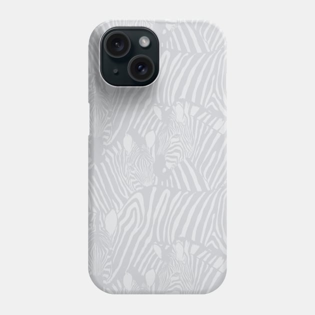 Gray Zebra Phone Case by Carolina Díaz