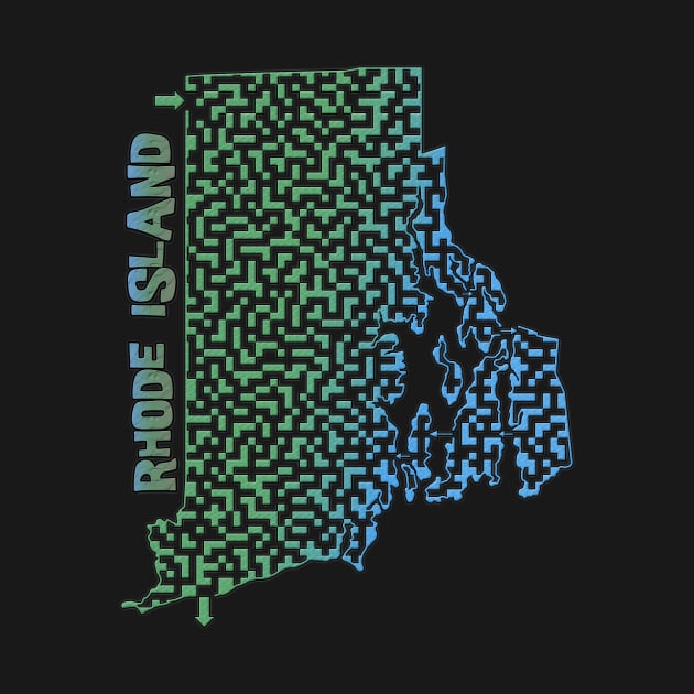 Rhode Island State Outline Maze & Labyrinth by gorff