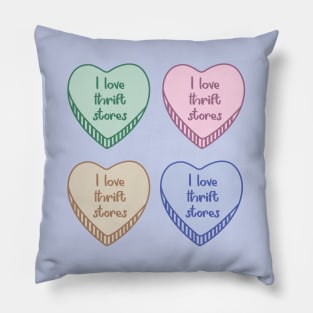 I Love Thrift Stores Heart Shapes Pillow