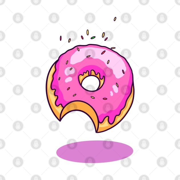 Donut With Pink Glaze by margueritesauvages