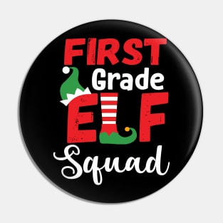 Cute First Grade Elf Squad Teacher Christmas Pin