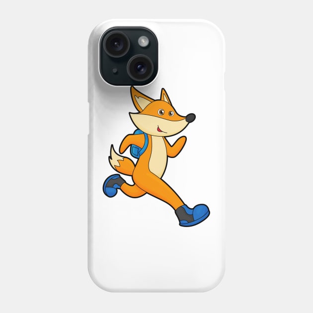 Fox at Running with Backpack Phone Case by Markus Schnabel