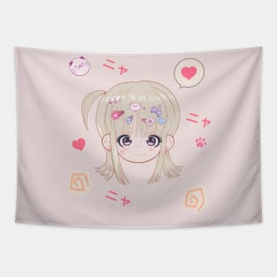 Decora Kei Cute Anime Girl Set Tapestry