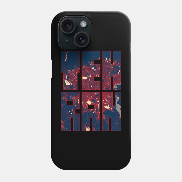 Tehran, Iran City Map Typography - Hope Phone Case by deMAP Studio