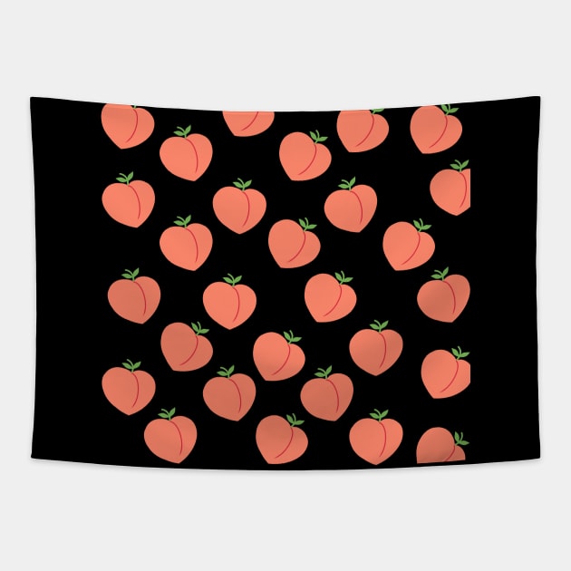 Cute Peach Pattern Tapestry by Petalprints