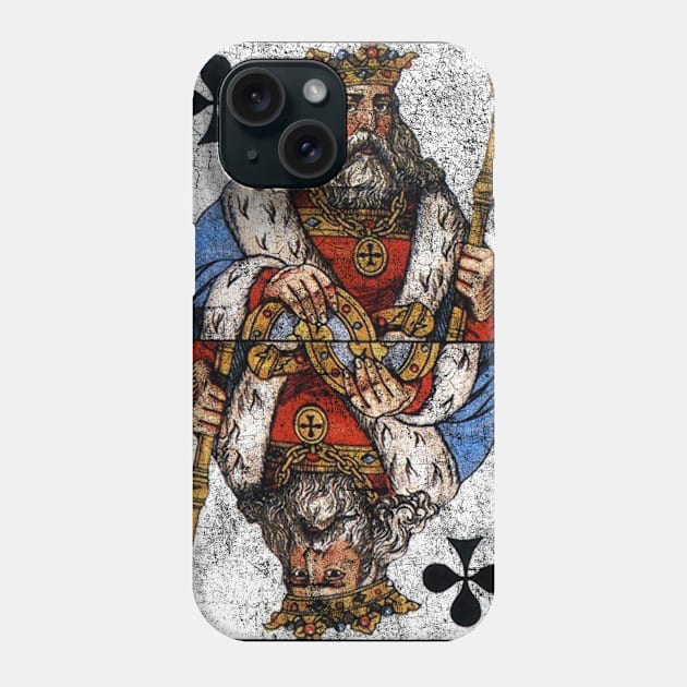 Vintage King of Clubs Playing Card Phone Case by vladocar