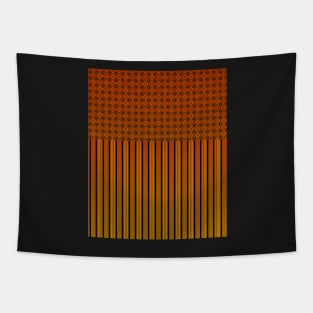 Pattern of gold ocher stripes and floral ornaments Tapestry