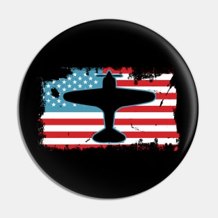 USA Flag American Pilot Pin