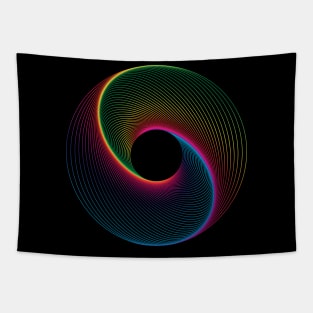 Gradient line art of circle rainbow Tapestry