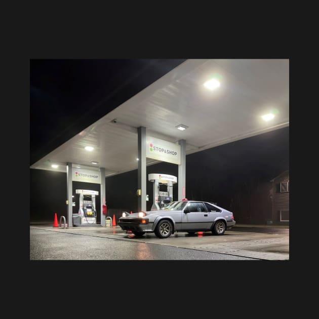 Celica Supra Gas Station Night Shot by Trevor1984