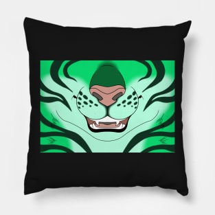 Mint Tiger Face Pillow