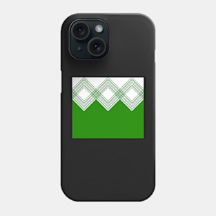 Abstract geometric pattern - green and white. Phone Case