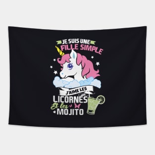 Je Suis Une Fille Simple Unicorn T Shirts Tapestry