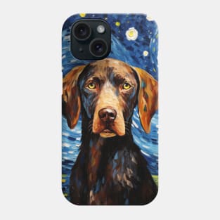 German Shorthaired Pointer Night portrait in Van Gogh style Phone Case