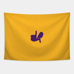 Small LA Hands Silhouette, Purple Tapestry