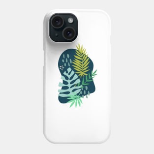 Tropical Leaves - Blue Phone Case