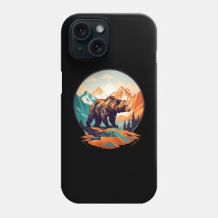 Geometric Bear In Mountains Phone Case