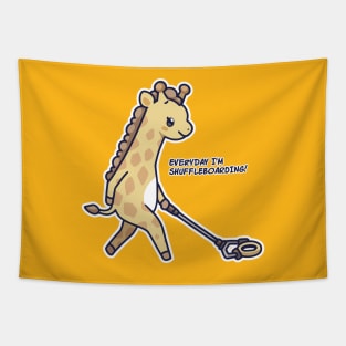 Kawaii Games Shuffleboard Giraffe Tapestry