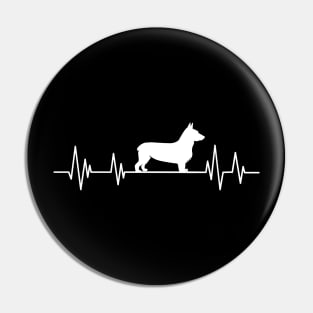 corgi Heartbeat dog Heartbeat corgis Silhouette Pin