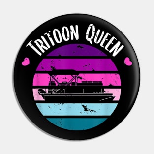 Tritoon Queen Flatboat Pontoon Boat Life Lover Gift Pin