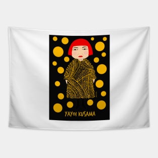 Yellow dots Yayoi Kusama inspired Tapestry