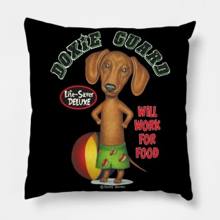 Cute awesome Doxie fun Dachshund Wearing Swim Trunks Pillow