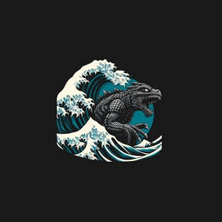 Classic Monster Meets Traditional Art-Iconic Sea Monster Graphic Tee T-Shirt