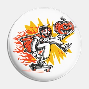 Retro Skateboarding Headless Horseman Pin