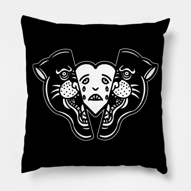 sad panther tattoo Pillow by donipacoceng