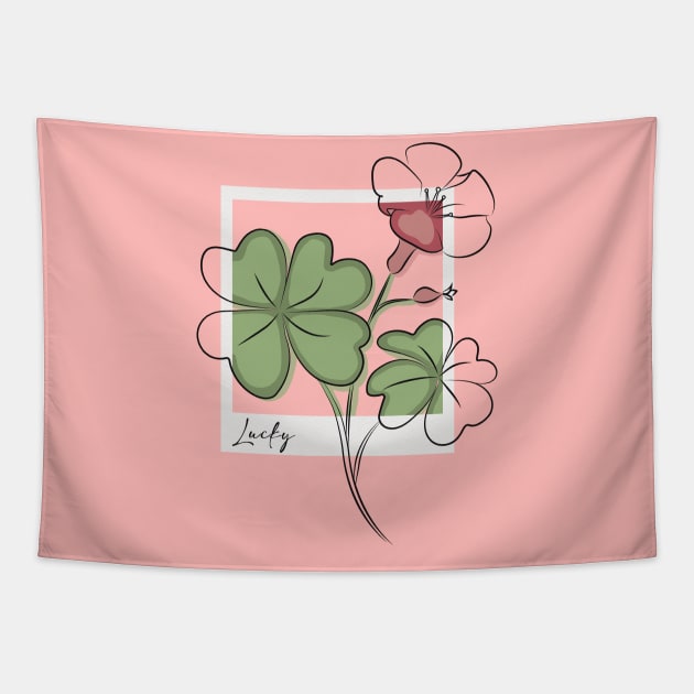 Lucky Clover Tapestry by Maolli Land